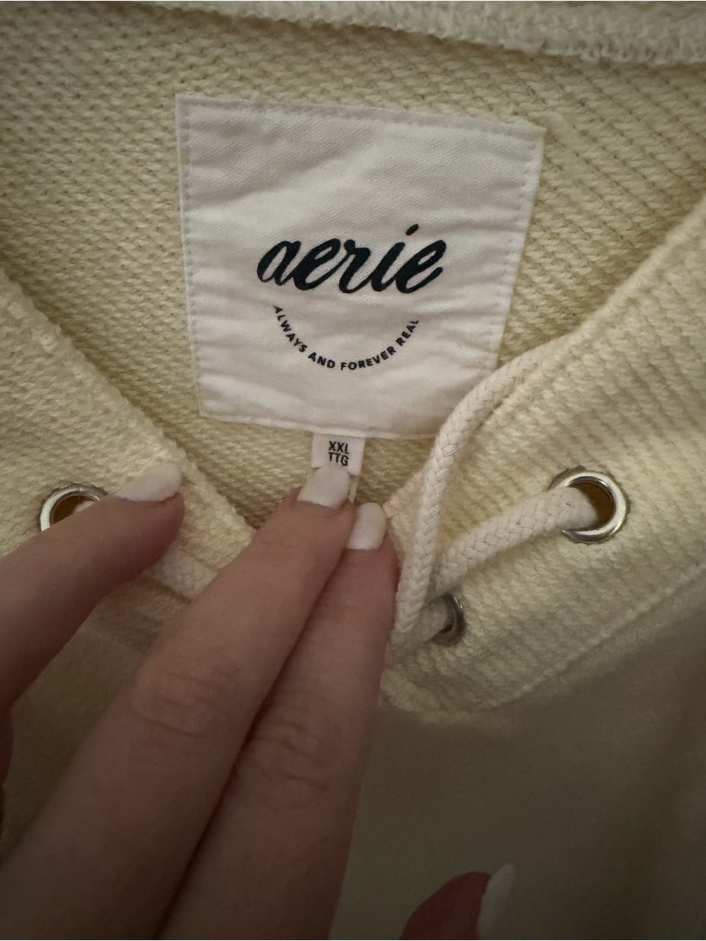 Butter yellow tie front sweatshirt - Picture 2 of 4